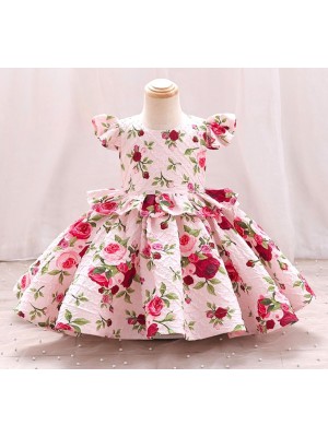 Vestito Bambina Abito Cerimonia Rose Girl Summer Princess Party Dress DGZF028B